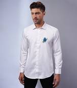 White handcrafted cotton and lycra base shirt