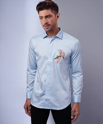 Light blue handcrafted shirt 1