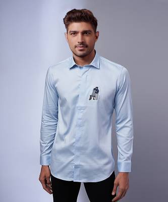 Light blue handcrafted shirt 1