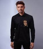 Black handcrafted cotton shirt