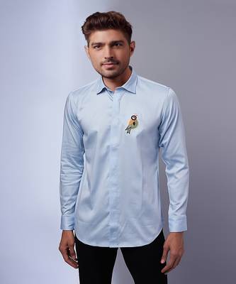 White handcrafted cutdana embroidery shirt 1