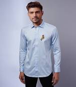 White handcrafted cutdana embroidery shirt