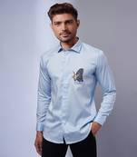 Light blue handcrafted shirt