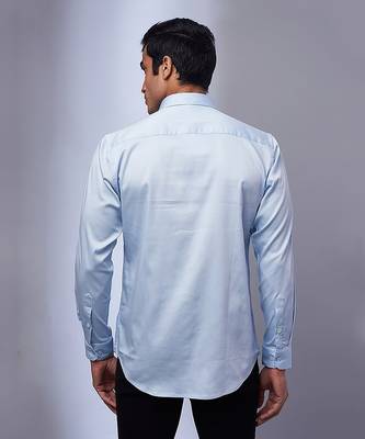 Light blue handcrafted cotton shirt 2