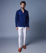 Navy blue solid shacket