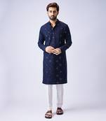 Navy blue mirror kurta set
