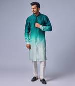 Sage green ombre tagai kurta set