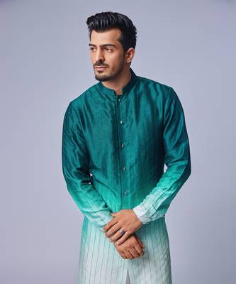 Sage green ombre tagai kurta set 3