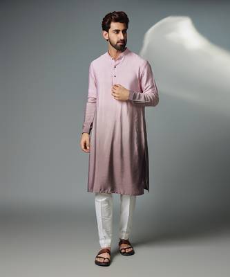 Light grey ombre kurta set 1