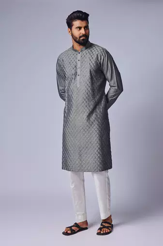 Grey pintux kurta set