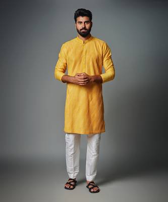 Yellow pintux kurta set 1