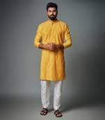 Yellow pintux kurta set