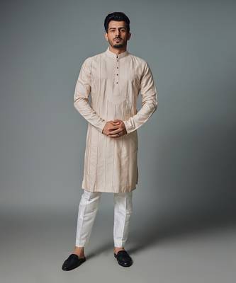 Light cream tagain kurta set 1