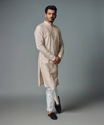Light cream tagain kurta set 3