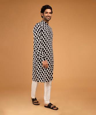 Black ojis print kurta set 2
