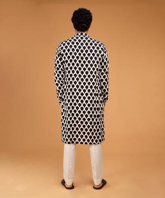Black ojis print kurta set 3