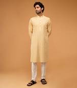 Gold beige dori embriodry kurta set