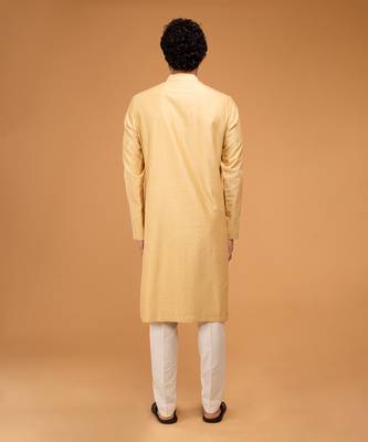 Gold beige dori embriodry kurta set 3