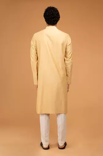 Gold beige dori embriodry kurta set