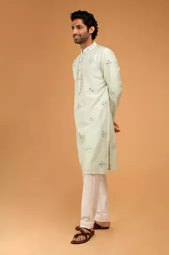 Mint green mirror kurta set