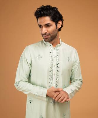 Mint green mirror kurta set 4