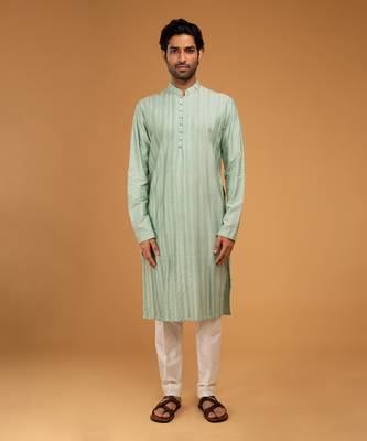 Dark mint pintux work kurta set 1