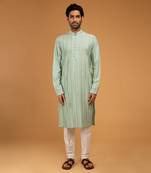 Dark mint pintux work kurta set