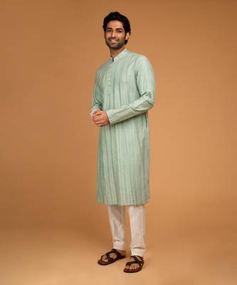 Dark mint pintux work kurta set 2