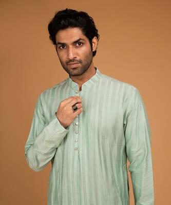 Dark mint pintux work kurta set 4