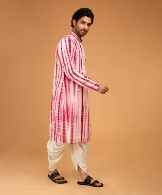 Red tie dye kurta set 2