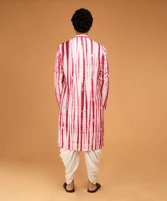Red tie dye kurta set 3