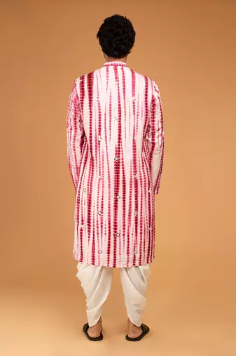 Red tie dye kurta set
