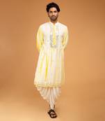 Yellow tie dye kurta set