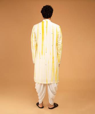 Yellow tie dye kurta set 3