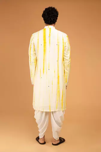 Yellow tie dye kurta set