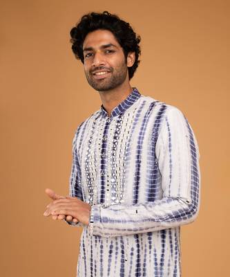 Navy blue mirror kurta set 4