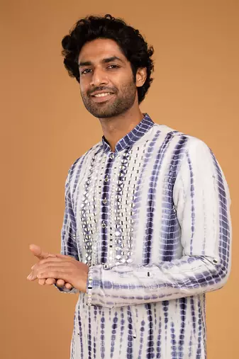 Navy blue mirror kurta set