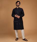 Blackish blue mirror kurta set