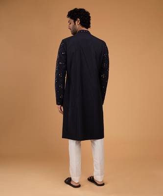 Blackish blue mirror kurta set 3