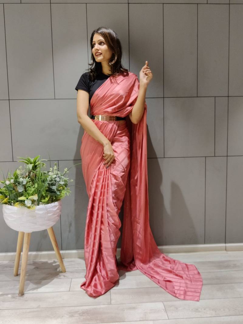 PINK BEAUTIFUL BOOMING SILK SAREE