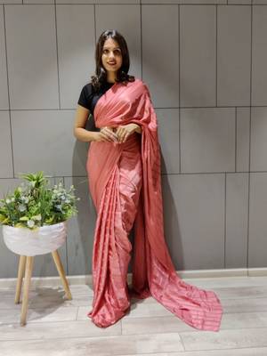 PINK BEAUTIFUL BOOMING SILK SAREE 3
