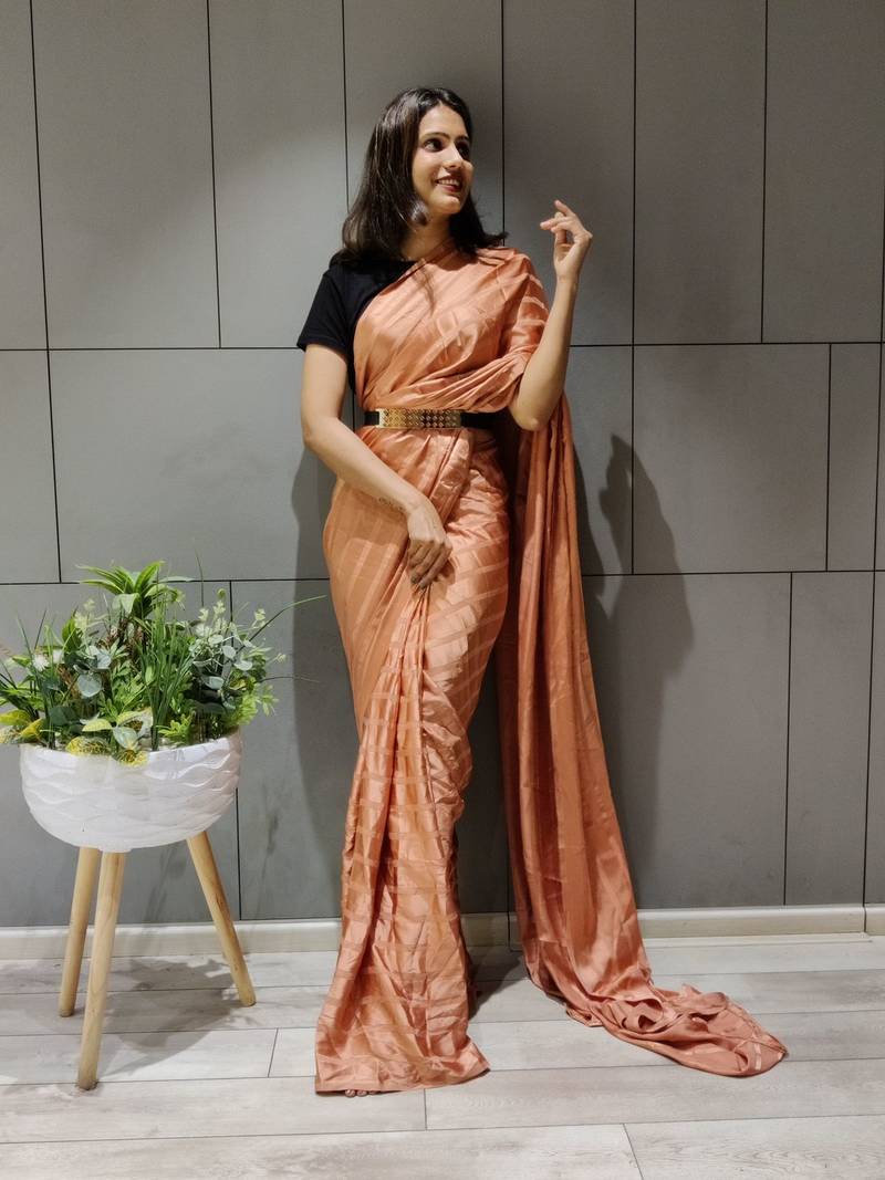 ORANGE BEAUTIFUL BOOMING SILK SAREE