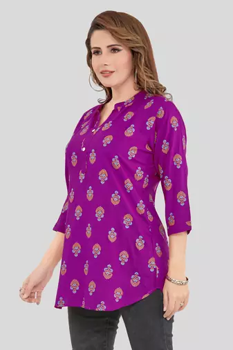  rayon printed short kurti