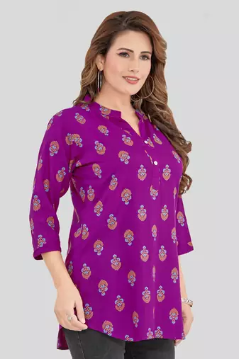  rayon printed short kurti