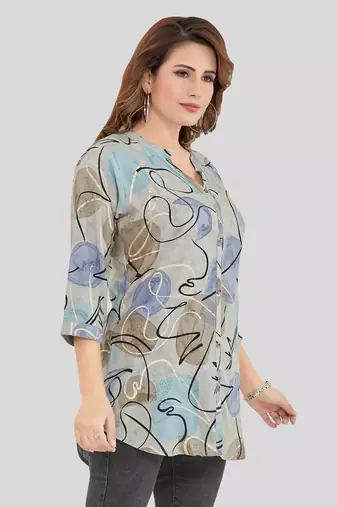  rayon printed short kurti
