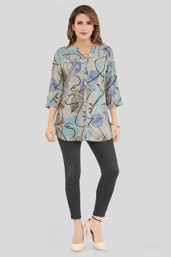  rayon printed short kurti