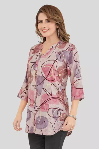  rayon printed short kurti