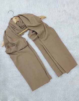 Ana light weight soft poly crinkle beige hijab 1
