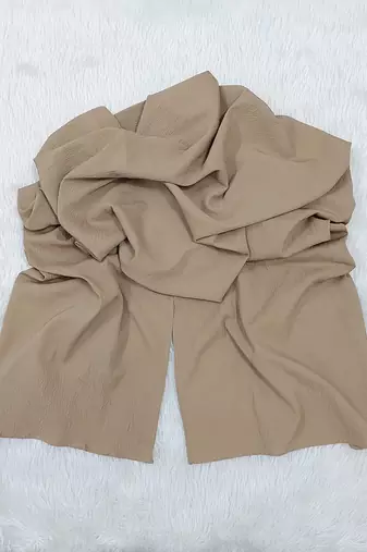 Ana light weight soft poly crinkle beige hijab