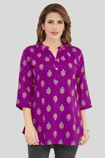  rayon printed short kurti